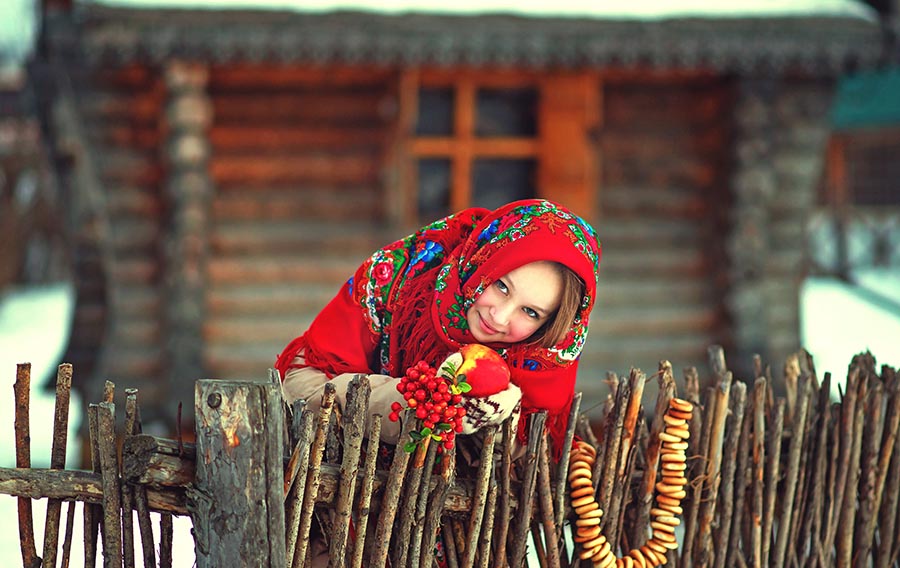 Sexy girl Women in Slavic costumes in Chongqing